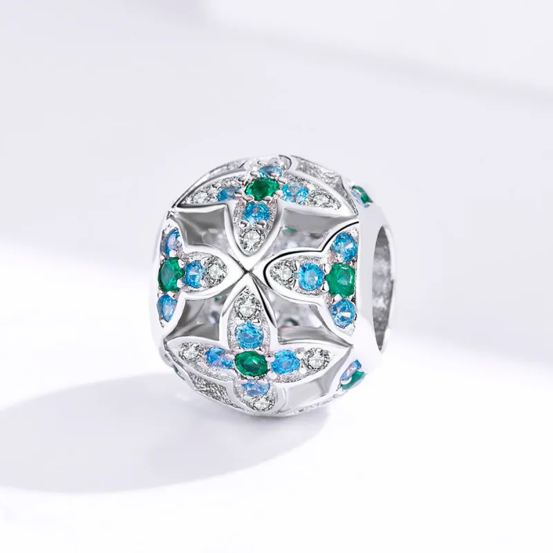 (imagine pentru) Talisman Tip Pandora Shamrock din argint - BSC115 - Vizualizare 2