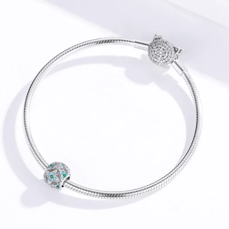 (imagine pentru) Talisman Tip Pandora Shamrock din argint - BSC115 - Vizualizare 3