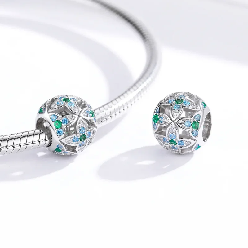 (imagine pentru) Talisman Tip Pandora Shamrock din argint - BSC115 - Vizualizare 4