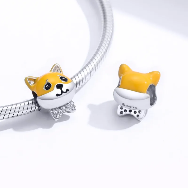 (imagine pentru) Talisman Tip Pandora Shiba Inu din argint - BSC188 - Vizualizare 2