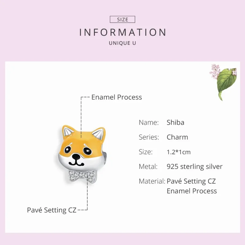 (imagine pentru) Talisman Tip Pandora Shiba Inu din argint - BSC188 - Vizualizare 7