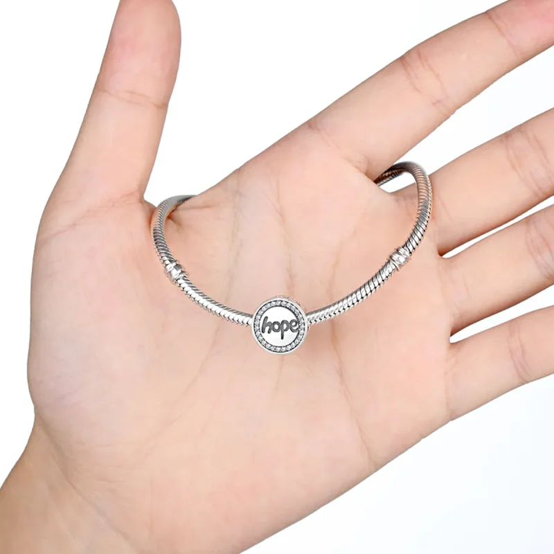 (imagine pentru) Talisman Tip Pandora Speranţă din argint - SCC088 - Vizualizare 3