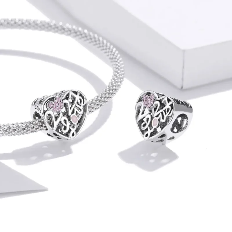 (imagine pentru) Talisman Tip Pandora Spovedania de dragoste 2021 din argint - SCC1743 - Vizualizare 4