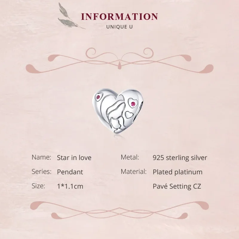 (imagine pentru) Talisman Tip Pandora Star In Love din argint - BSC216 - Vizualizare 6