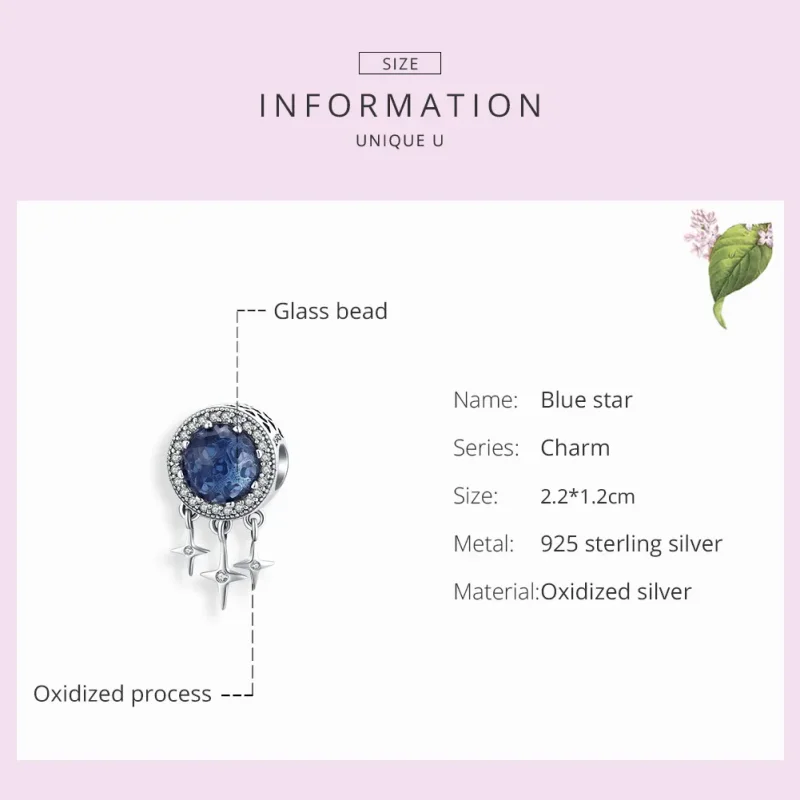 (imagine pentru) Talisman Tip Pandora Stea albastra din argint - SCC1432 - Vizualizare 7