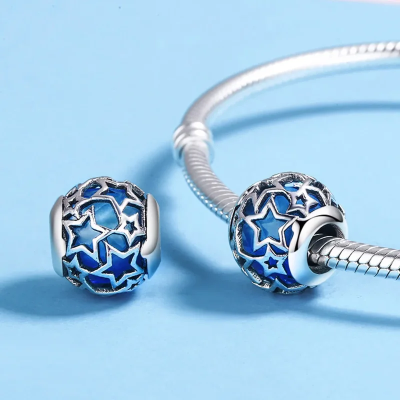 (imagine pentru) Talisman Tip Pandora Stele romantice din argint - SCC511 - Vizualizare 5