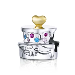 (imagine pentru) Talisman Tip Pandora Tort de nunta în două nuanțe - BSC267