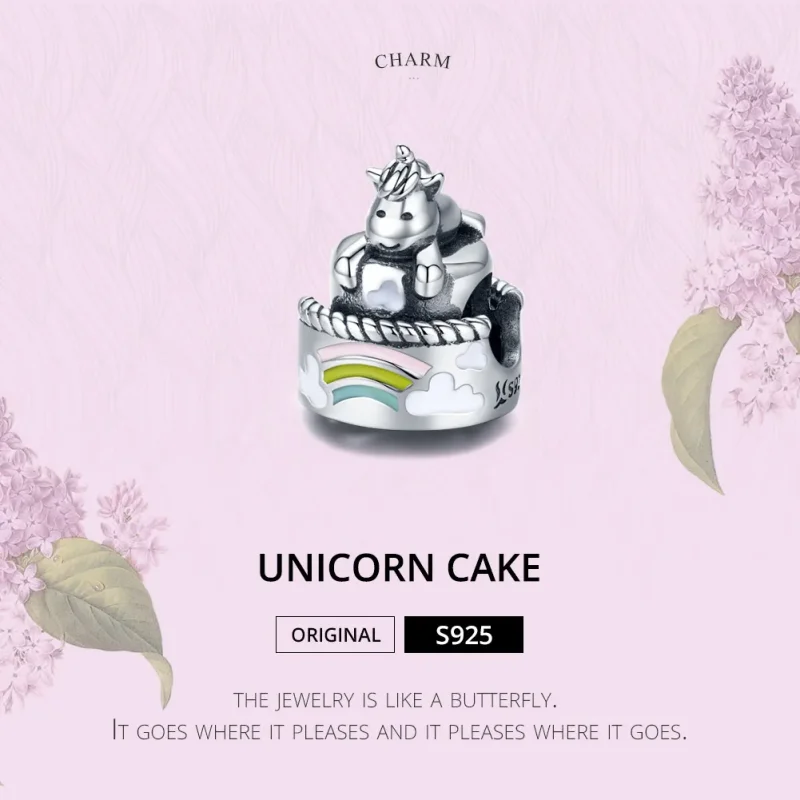 (imagine pentru) Talisman Tip Pandora Tort de Unicorn din argint - SCC1311 - Vizualizare 2