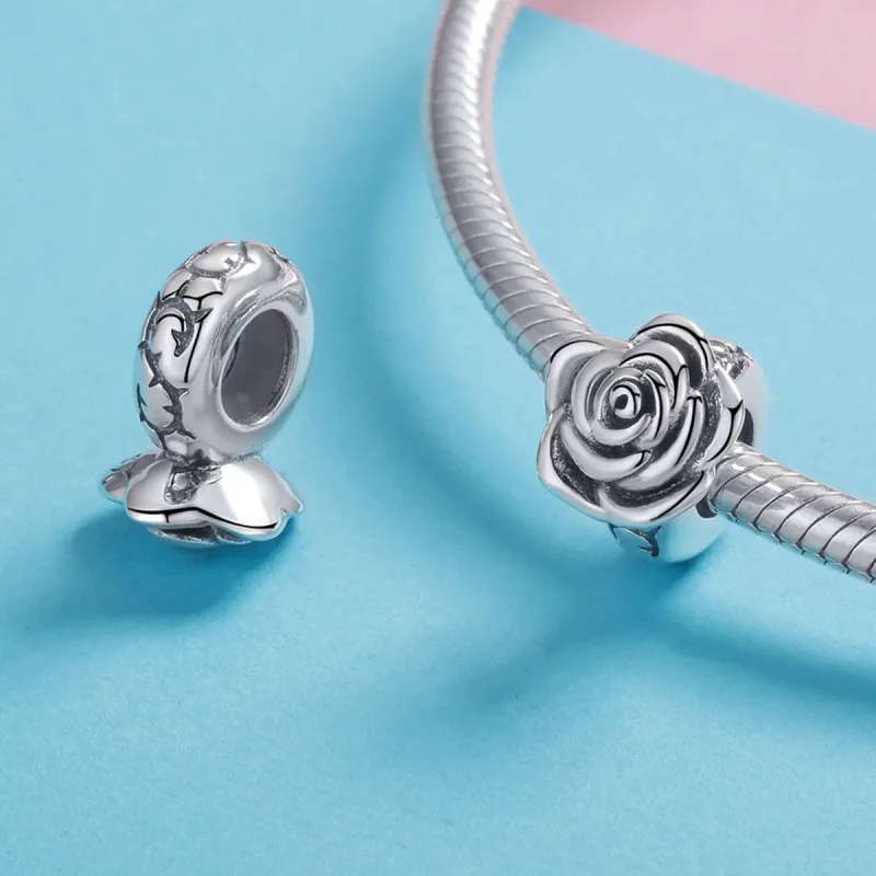 (imagine pentru) Talisman Tip Pandora Trandafir alb din argint - SCC1101 - Vizualizare 4