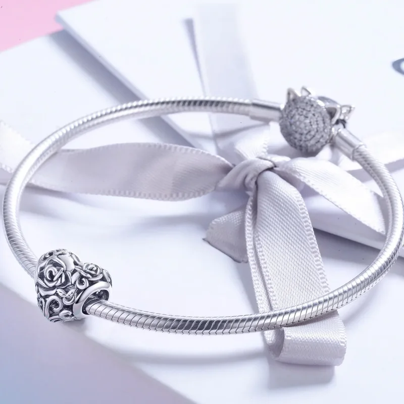 (imagine pentru) Talisman Tip Pandora Trandafir blând din argint - SCC790 - Vizualizare 4