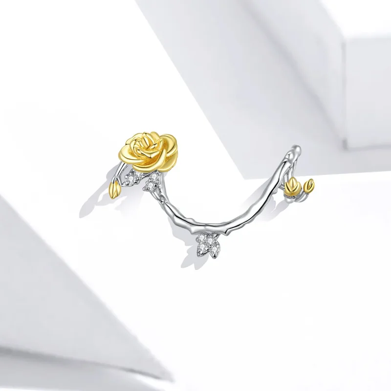 (imagine pentru) Talisman Tip Pandora Trandafir de viță de vie în două tonuri în două nuanțe - BS - Vizualizare 2