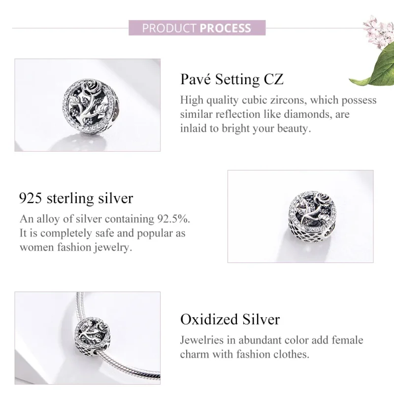 (imagine pentru) Talisman Tip Pandora Trandafir din argint - SCC1189 - Vizualizare 4