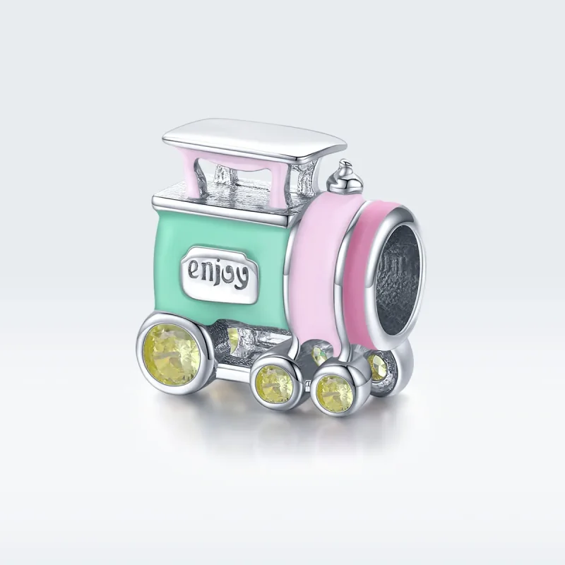 (imagine pentru) Talisman Tip Pandora Tren colorat din argint - BSC289 - Vizualizare 5