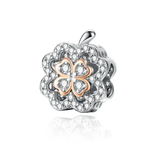 (imagine pentru) Talisman Tip Pandora Trifoi cu patru foi în două nuanțe - SCC1247