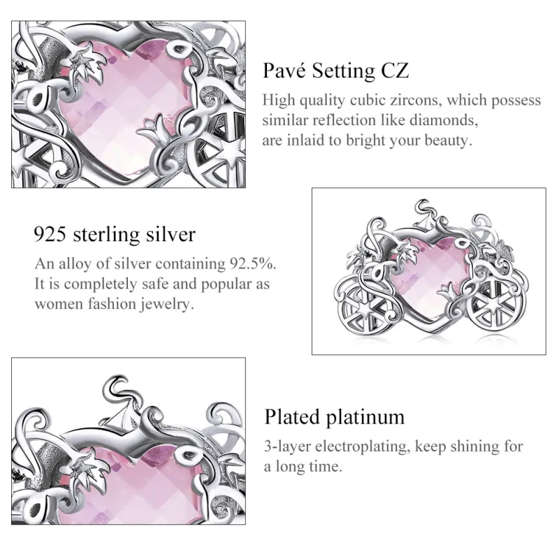 (imagine pentru) Talisman Tip Pandora Trăsura magică din argint - BSC412 - Vizualizare 7