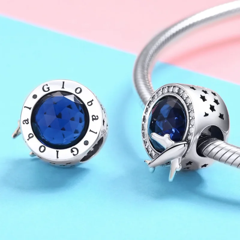 (imagine pentru) Talisman Tip Pandora Un vis de a călători în jur din argint - SCC895 - Vizualizare 3