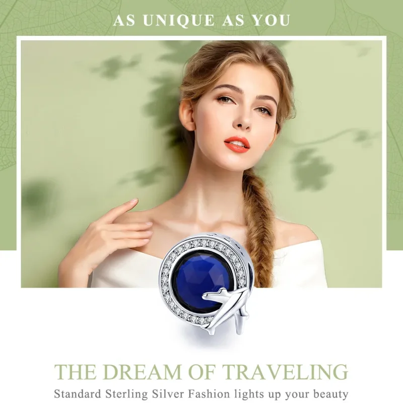 (imagine pentru) Talisman Tip Pandora Un vis de a călători în jur din argint - SCC895 - Vizualizare 6