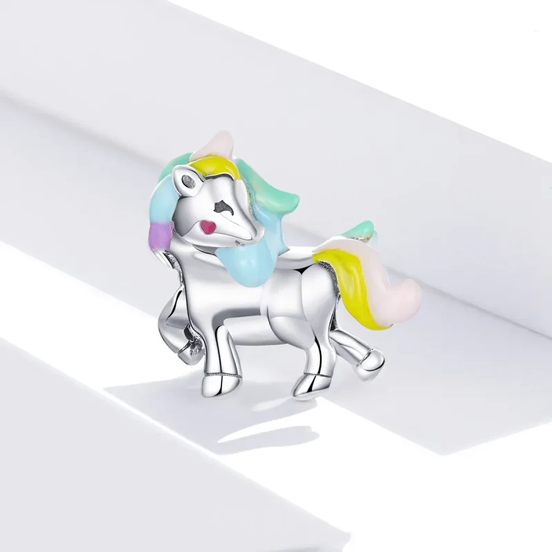(imagine pentru) Talisman Tip Pandora Unicorn curcubeu din argint - SCC1500 - Vizualizare 3