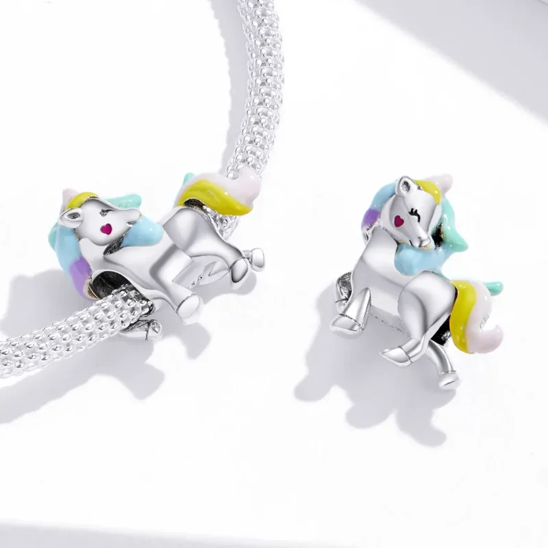 (imagine pentru) Talisman Tip Pandora Unicorn curcubeu din argint - SCC1500 - Vizualizare 4