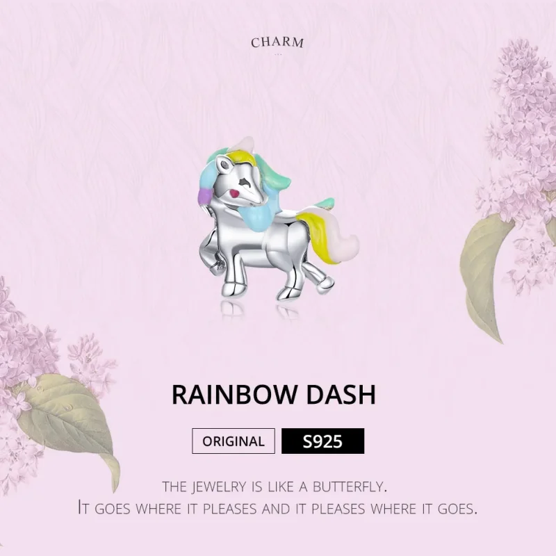 (imagine pentru) Talisman Tip Pandora Unicorn curcubeu din argint - SCC1500 - Vizualizare 6