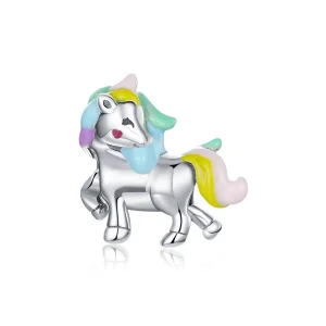 (imagine pentru) Talisman Tip Pandora Unicorn curcubeu din argint - SCC1500