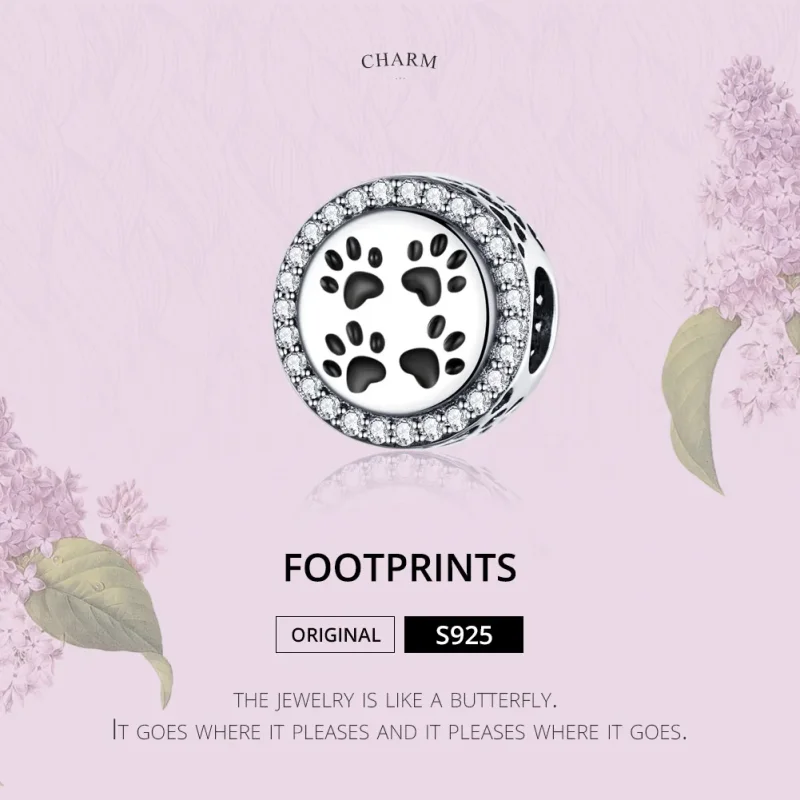(imagine pentru) Talisman Tip Pandora Urme de pasi din argint - SCC1186 - Vizualizare 2