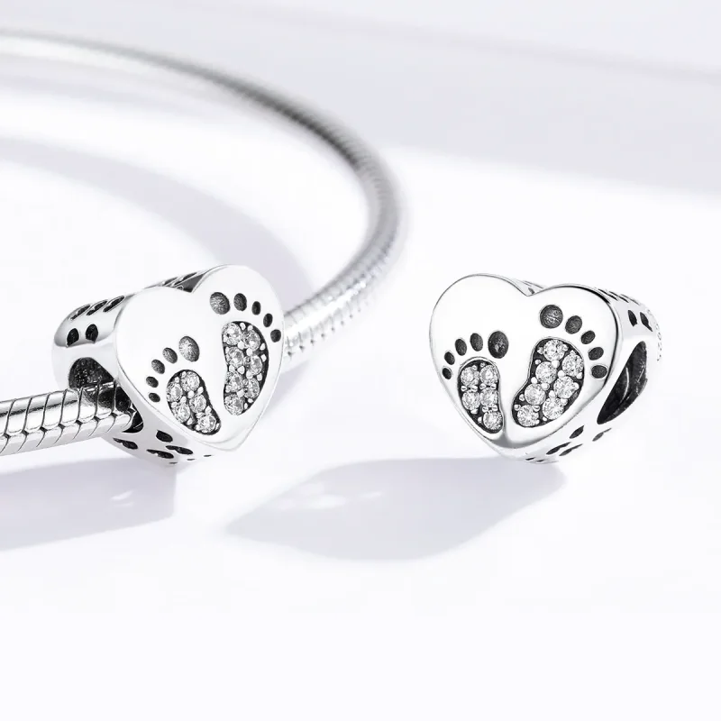(imagine pentru) Talisman Tip Pandora Urme de pasi din argint - SCC1395 - Vizualizare 3