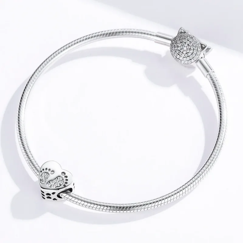 (imagine pentru) Talisman Tip Pandora Urme de pasi din argint - SCC1395 - Vizualizare 4