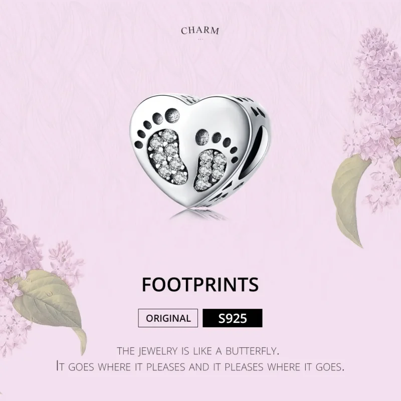 (imagine pentru) Talisman Tip Pandora Urme de pasi din argint - SCC1395 - Vizualizare 5