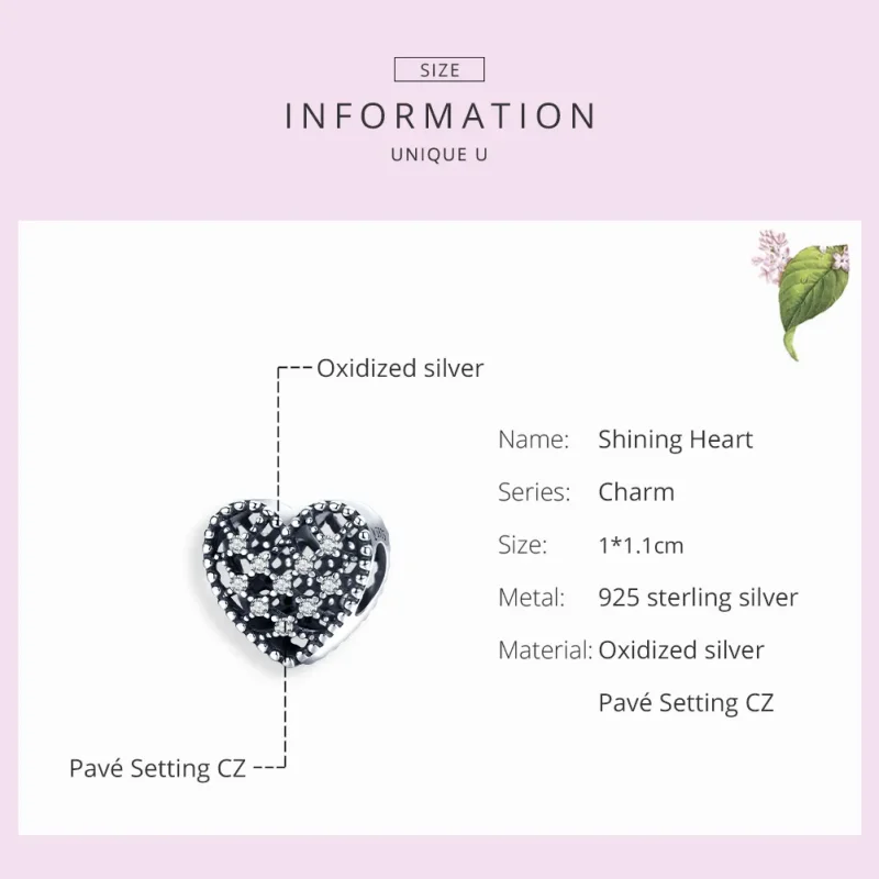 (imagine pentru) Talisman Tip Pandora Urmeaza-ti inima din argint - SCC1572 - Vizualizare 7