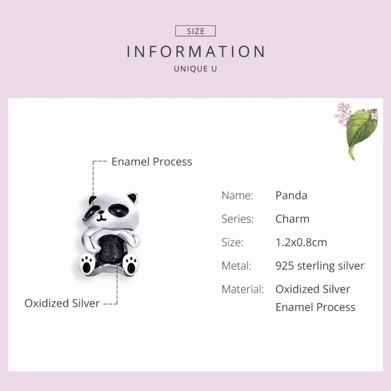 (imagine pentru) Talisman Tip Pandora urs panda din argint - SCC1175 - Vizualizare 3