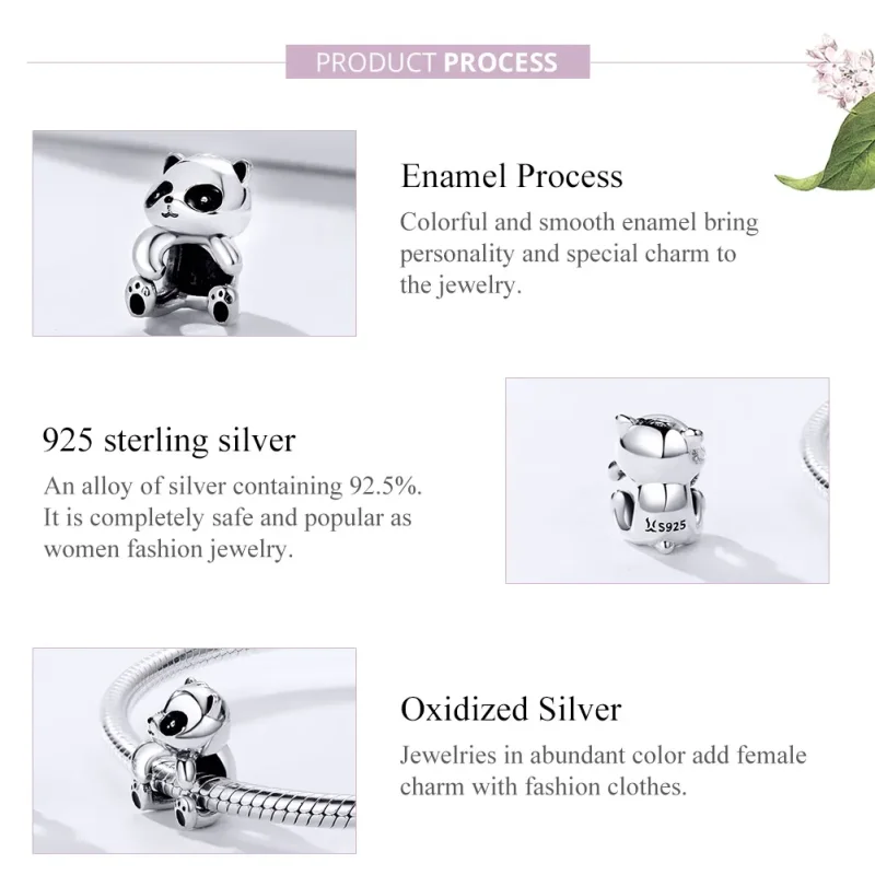 (imagine pentru) Talisman Tip Pandora urs panda din argint - SCC1175 - Vizualizare 4