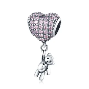 (imagine pentru) Talisman Tip Pandora Ursul și balonul din argint - SCC1054