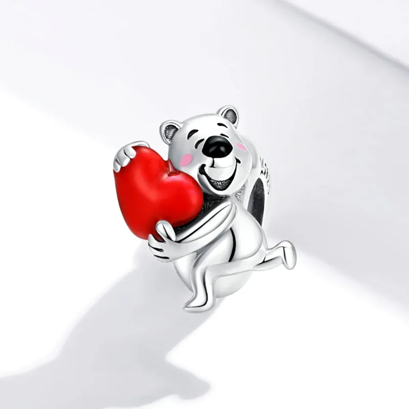 (imagine pentru) Talisman Tip Pandora Ursul polar cu inimă din argint - SCC1610 - Vizualizare 2