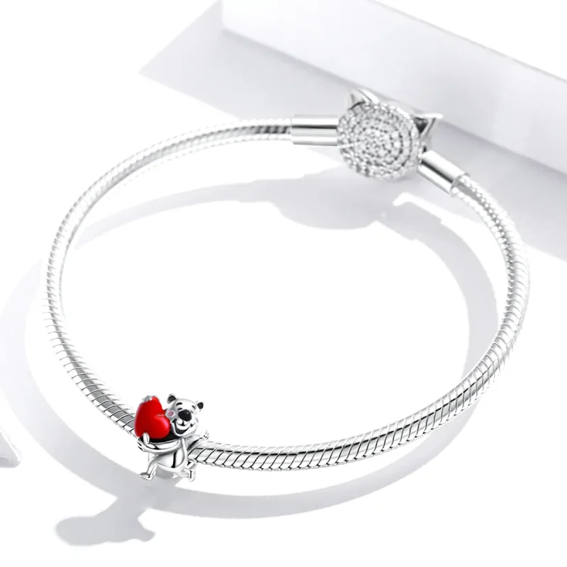 (imagine pentru) Talisman Tip Pandora Ursul polar cu inimă din argint - SCC1610 - Vizualizare 3