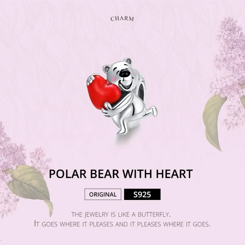 (imagine pentru) Talisman Tip Pandora Ursul polar cu inimă din argint - SCC1610 - Vizualizare 6