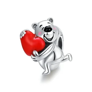 (imagine pentru) Talisman Tip Pandora Ursul polar cu inimă din argint - SCC1610