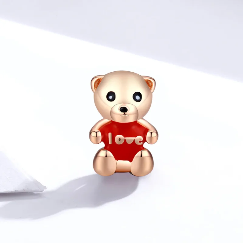 (imagine pentru) Talisman Tip Pandora Ursuleț din aur rose - BSC228 - Vizualizare 2