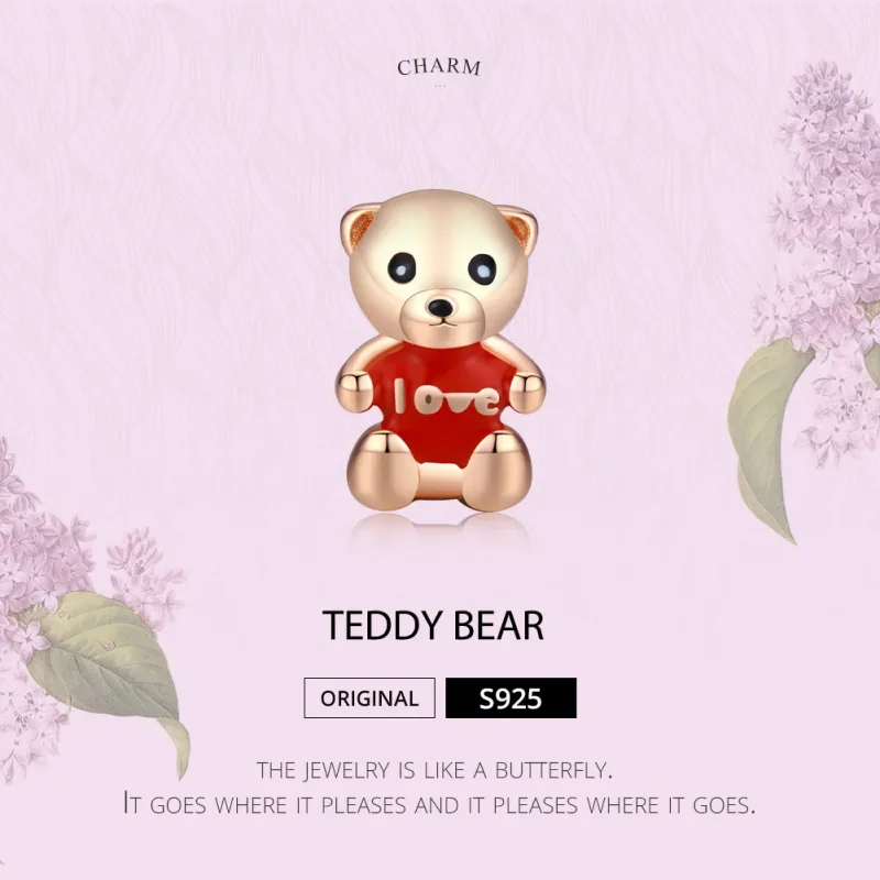 (imagine pentru) Talisman Tip Pandora Ursuleț din aur rose - BSC228 - Vizualizare 6