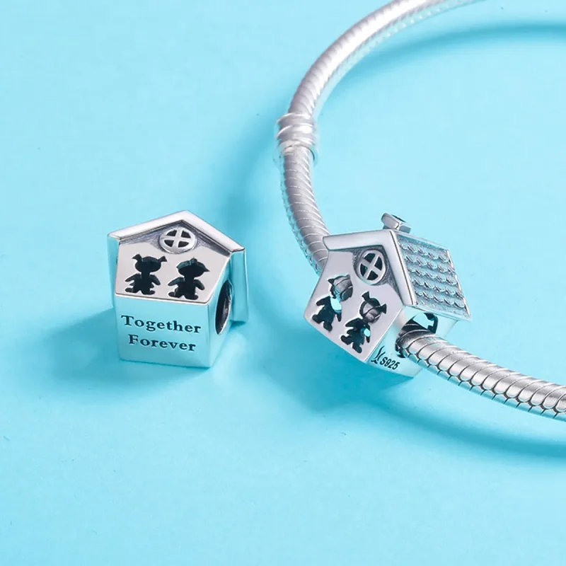(imagine pentru) Talisman Tip Pandora Viață perfectă cu o casă iubitoare din argint - SCC541 - Vizualizare 5