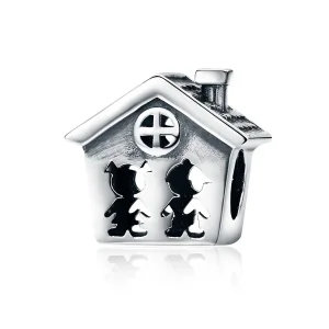 (imagine pentru) Talisman Tip Pandora Viață perfectă cu o casă iubitoare din argint - SCC541