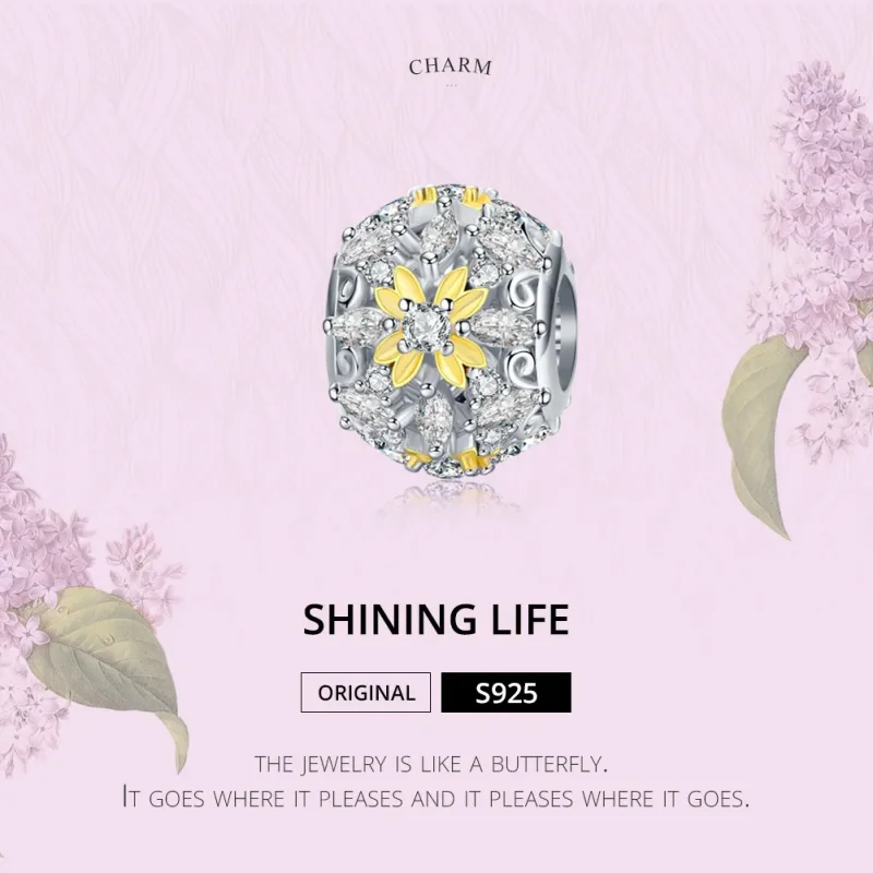 (imagine pentru) Talisman Tip Pandora Viață strălucitoare în două nuanțe - SCC1333 - Vizualizare 6