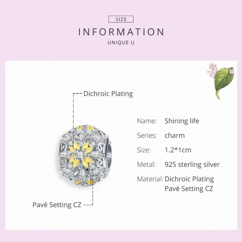 (imagine pentru) Talisman Tip Pandora Viață strălucitoare în două nuanțe - SCC1333 - Vizualizare 7