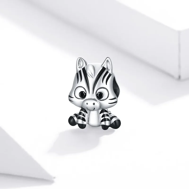 (imagine pentru) Talisman Tip Pandora Zebra desenelor animate din argint - BSC387 - Vizualizare 2