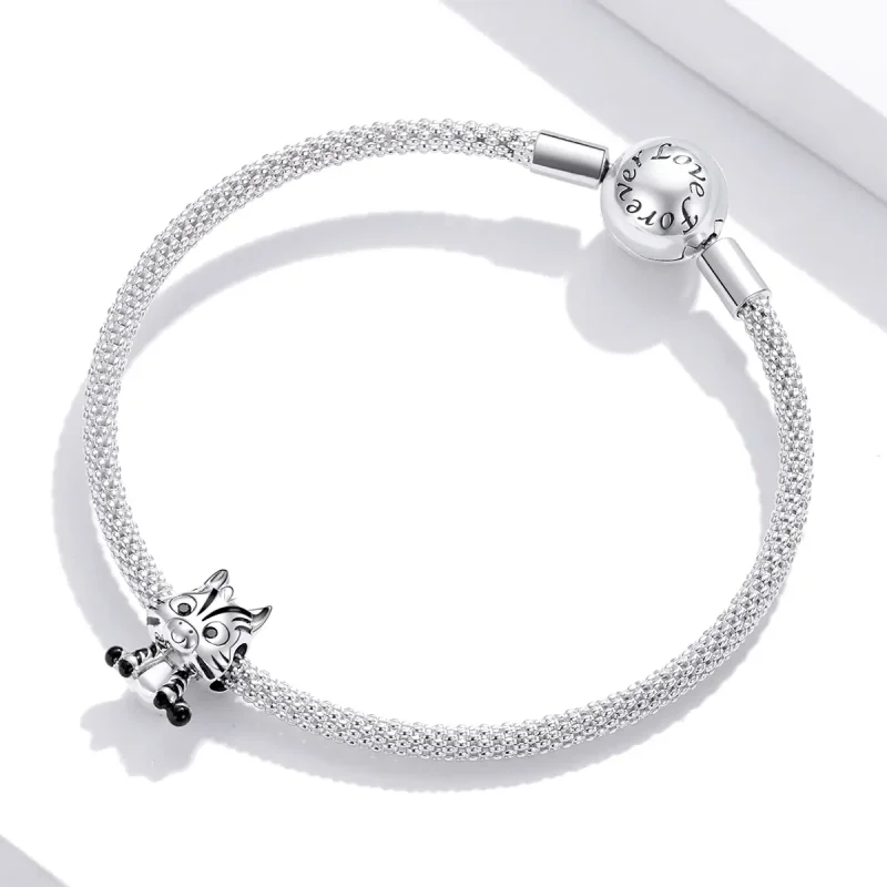 (imagine pentru) Talisman Tip Pandora Zebra desenelor animate din argint - BSC387 - Vizualizare 3