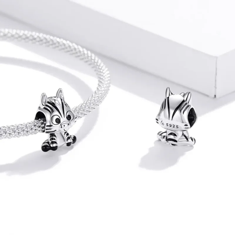 (imagine pentru) Talisman Tip Pandora Zebra desenelor animate din argint - BSC387 - Vizualizare 4