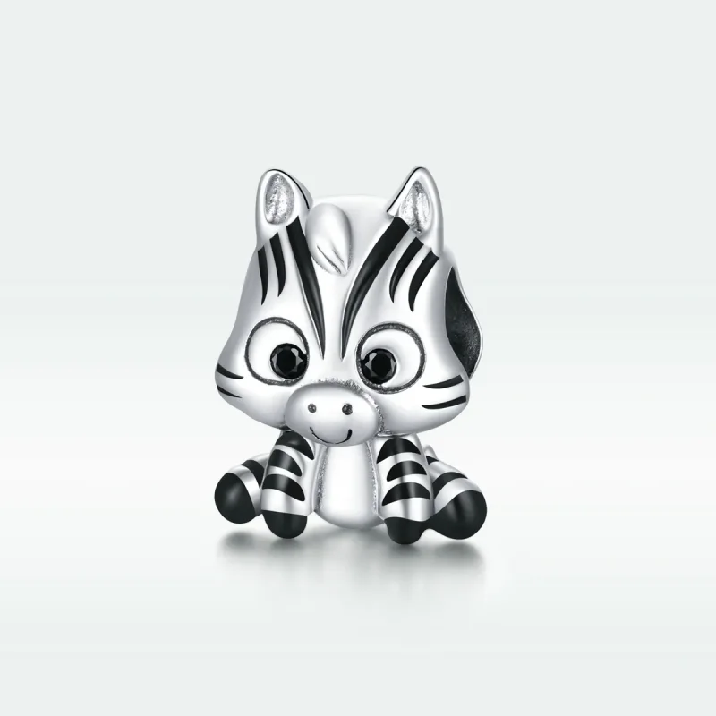 (imagine pentru) Talisman Tip Pandora Zebra desenelor animate din argint - BSC387 - Vizualizare 5