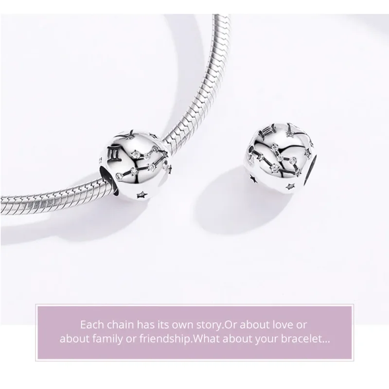 (imagine pentru) Talisman Tip Pandora zodia Gemeni din argint - SCC1218-3 - Vizualizare 5