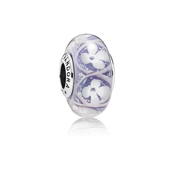 (imagine pentru) Talisman PANDORA, Câmp violet de flori din argint