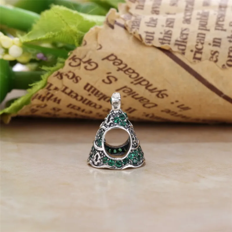 (imagine pentru) Christmas tree silver charm with clear cubic zirconia - 791765CZ - Vizualizare 4